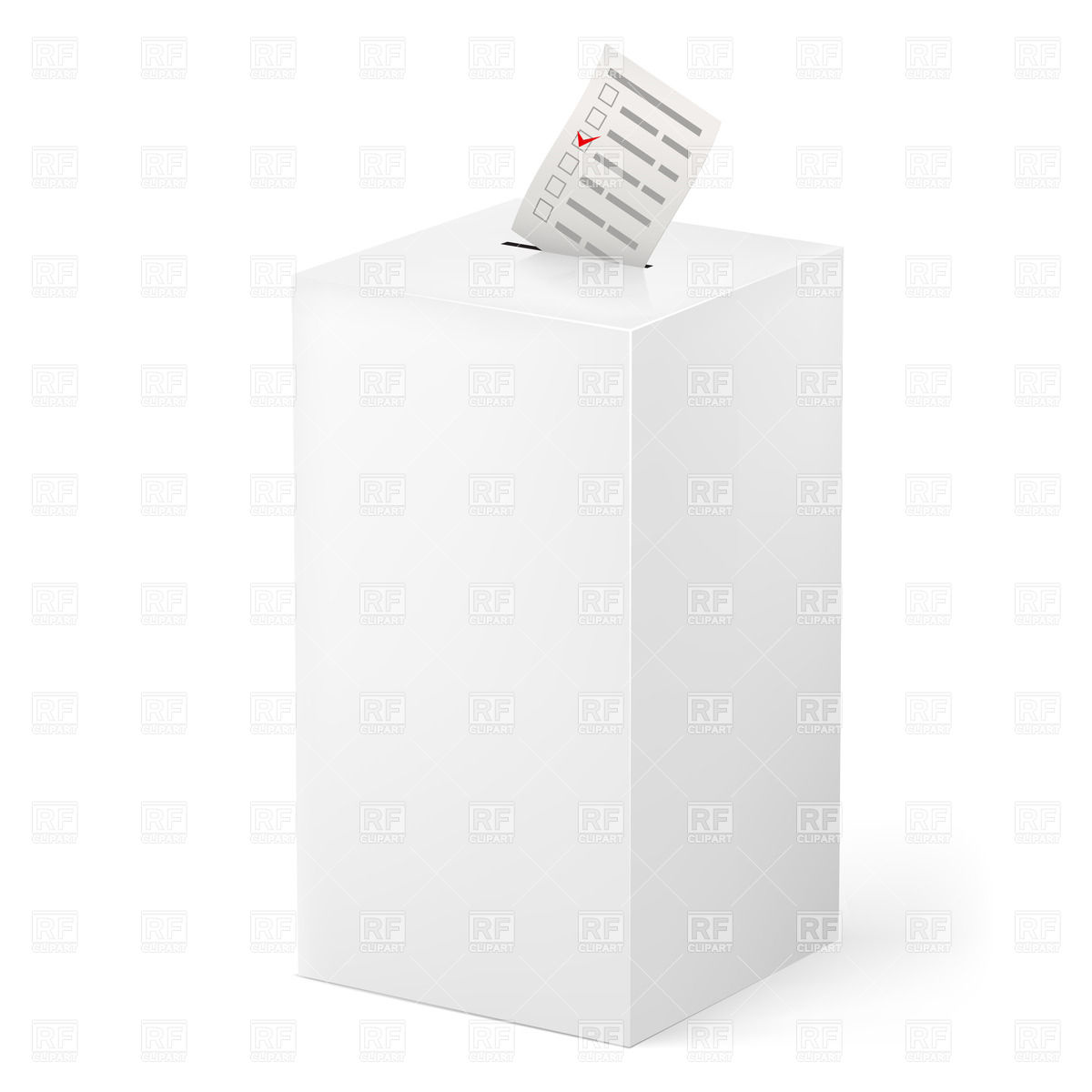 Ballot Box With Ballot Paper   Voting Symbols Download Royalty Free