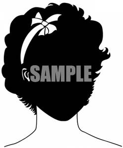 Black Silhouette Of A Female Face   Royalty Free Clipart Picture