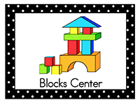 Blocks Center Sign  Polka Dot Border