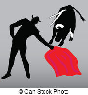 Bullfighter In The Arena Vector Clip Art