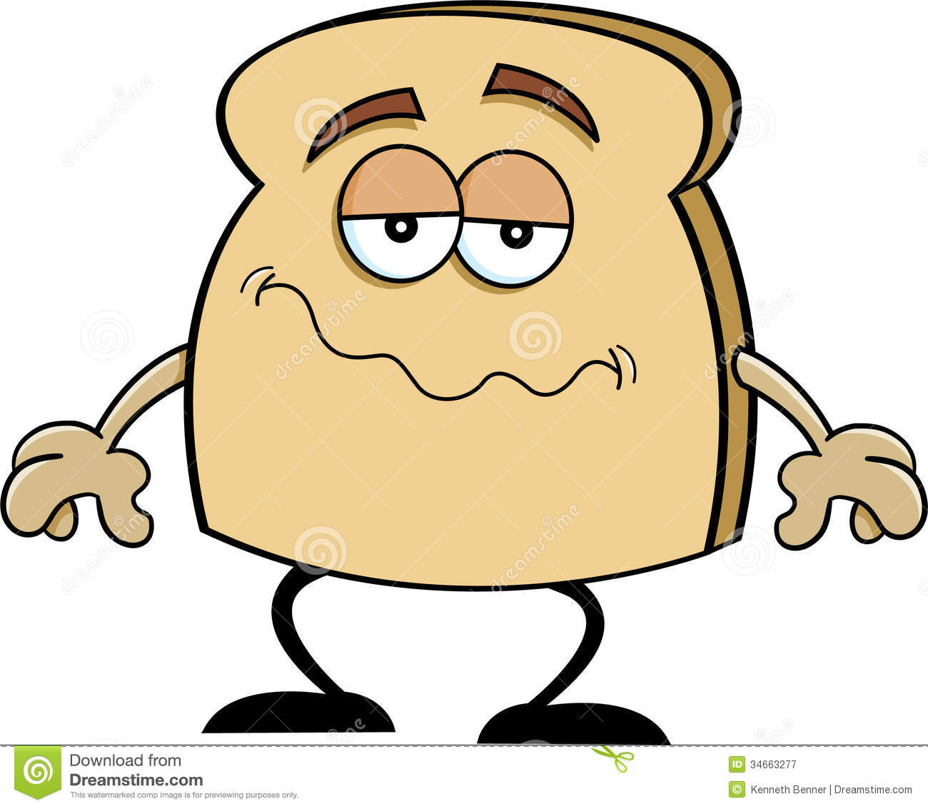 Cartoon Slice Of Bread Royalty Free Stock Photography   Image