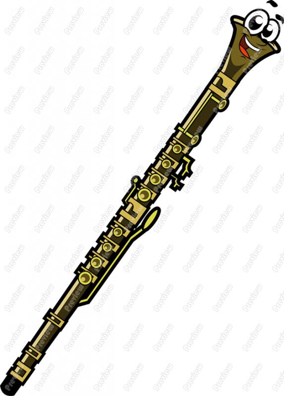 Clarinet Cartoon Character Clip Art