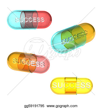 Clipart   Four Types Of Success Pills  Stock Illustration Gg59191795