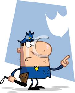 Clipart Image Of A Dumbfounded Police Officer