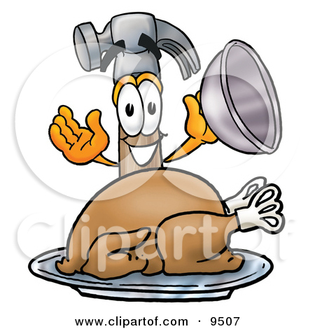 Clipart Picture Of A Hammer Mascot Cartoon Character With Welcoming