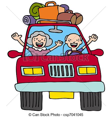 Clipart Vector Of Road Trip Seniors   An Image Of A Senior Couple In A
