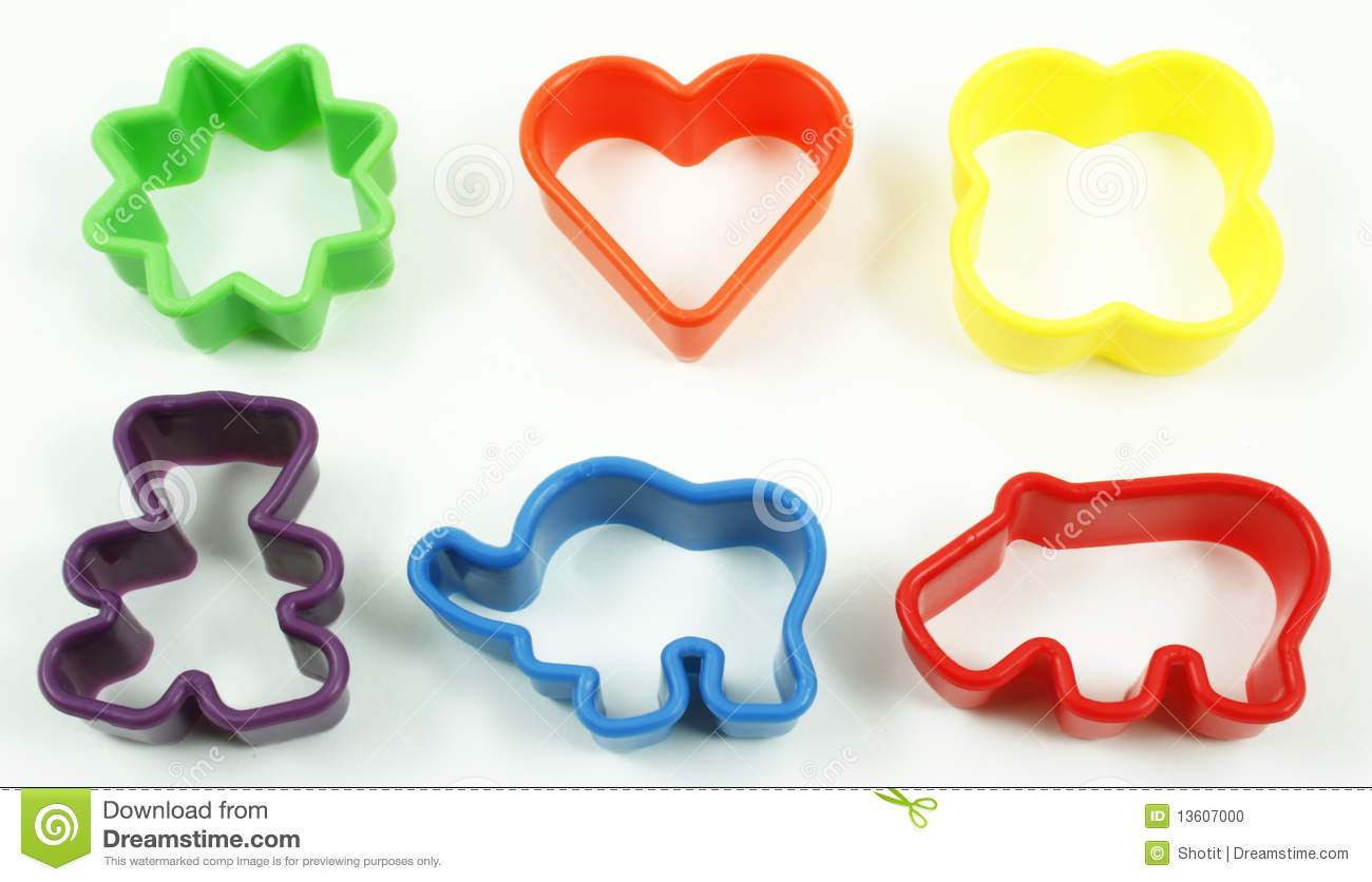 Collorful Cookie Cutters On A White Background