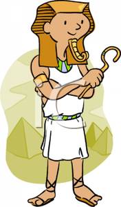     Colorful Cartoon Of An Egyptian Pharoah   Royalty Free Clipart Picture