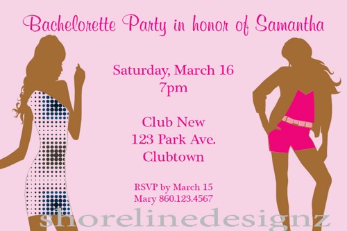 Custom Bachelorette Girls Night Out Theme Invitation You Print
