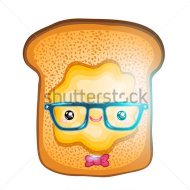 Cute Toast In Hipster Glasses