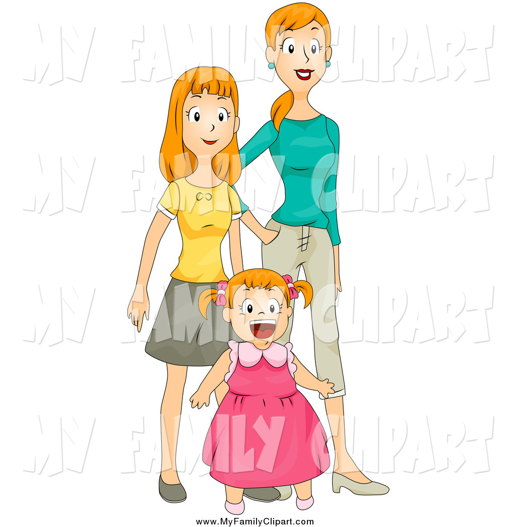Family Clipart 2 Daughters With Her Two Daughters