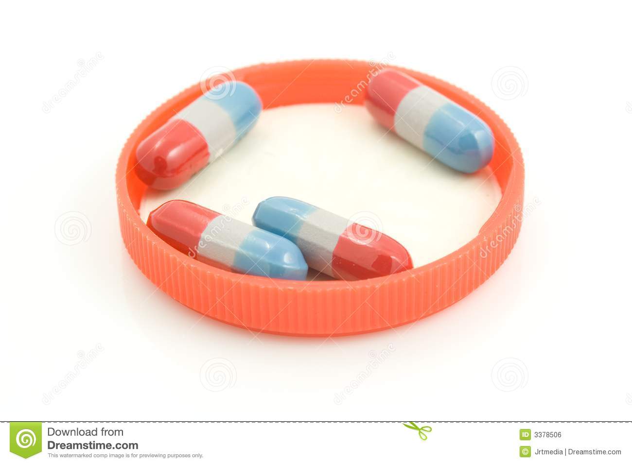 Four Oblong Pills In Cap Royalty Free Stock Image   Image  3378506