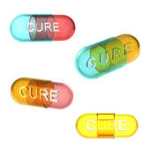 Four Types Of Cure Pills   Clipart Graphic