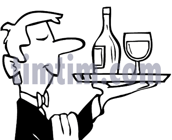 Free Drawing Of 1 Waiter Bw From The Category Cooking Food   Drink