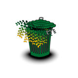 Green Old Garbage Can Royalty Free Stock Image