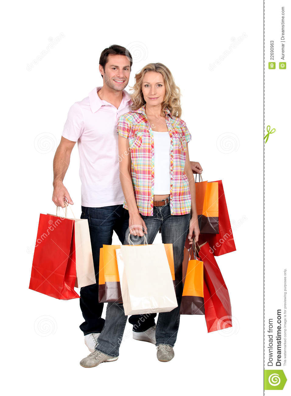 More Similar Stock Images Of   Couple Crazy Shopping Trip  
