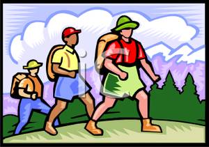 People On A Hiking Trip   Royalty Free Clipart Picture