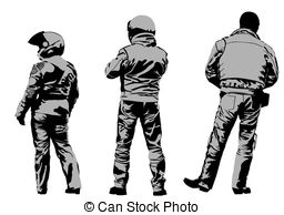 Protective Gear   Vector Drawing Silhouettes Of