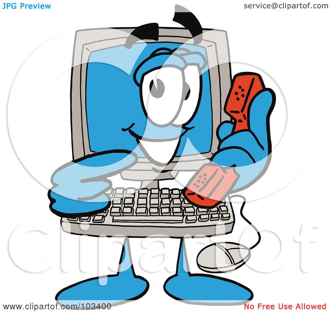 Royalty Free  Rf  Clipart Illustration Of A Friendly Computer Guy
