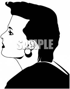 Silhouette Of A Female Model With A Short Hair Style   Royalty Free