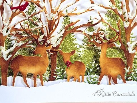 Snowy Winter Deer Scene   Cards   Christmas   Winter   Pinterest