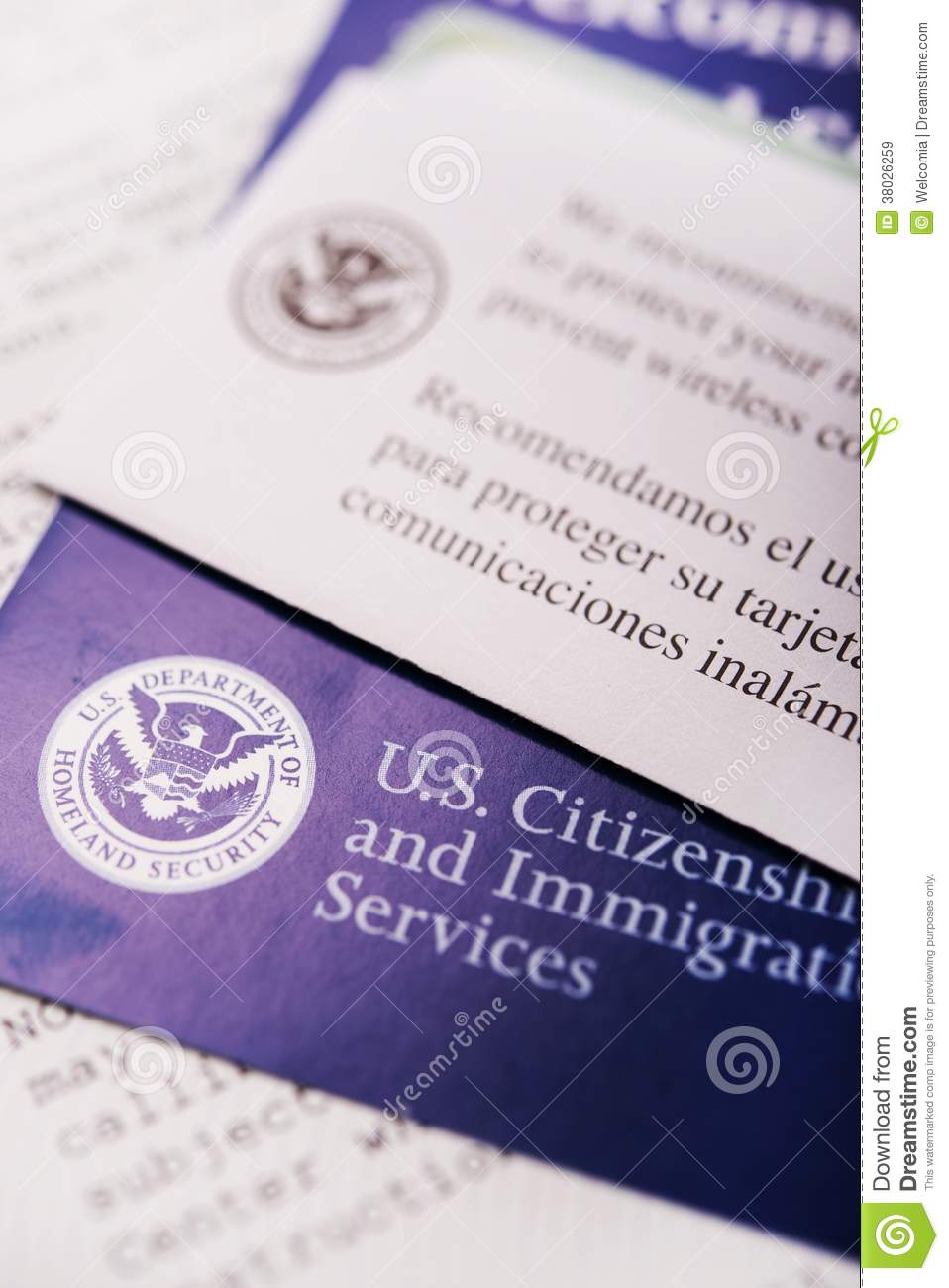 United States Citizenship And Immigration Flyers And Documents Closeup