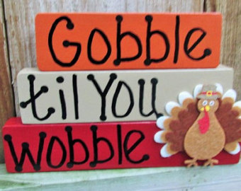 Wobble Thanksgiving Blocks Turkey Decorfunny Thanksgiving Turkey