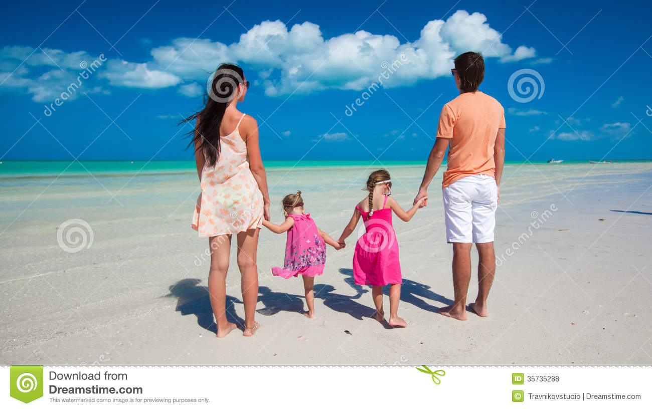 Young Beautiful Family With Two Daughters Having Royalty Free Stock