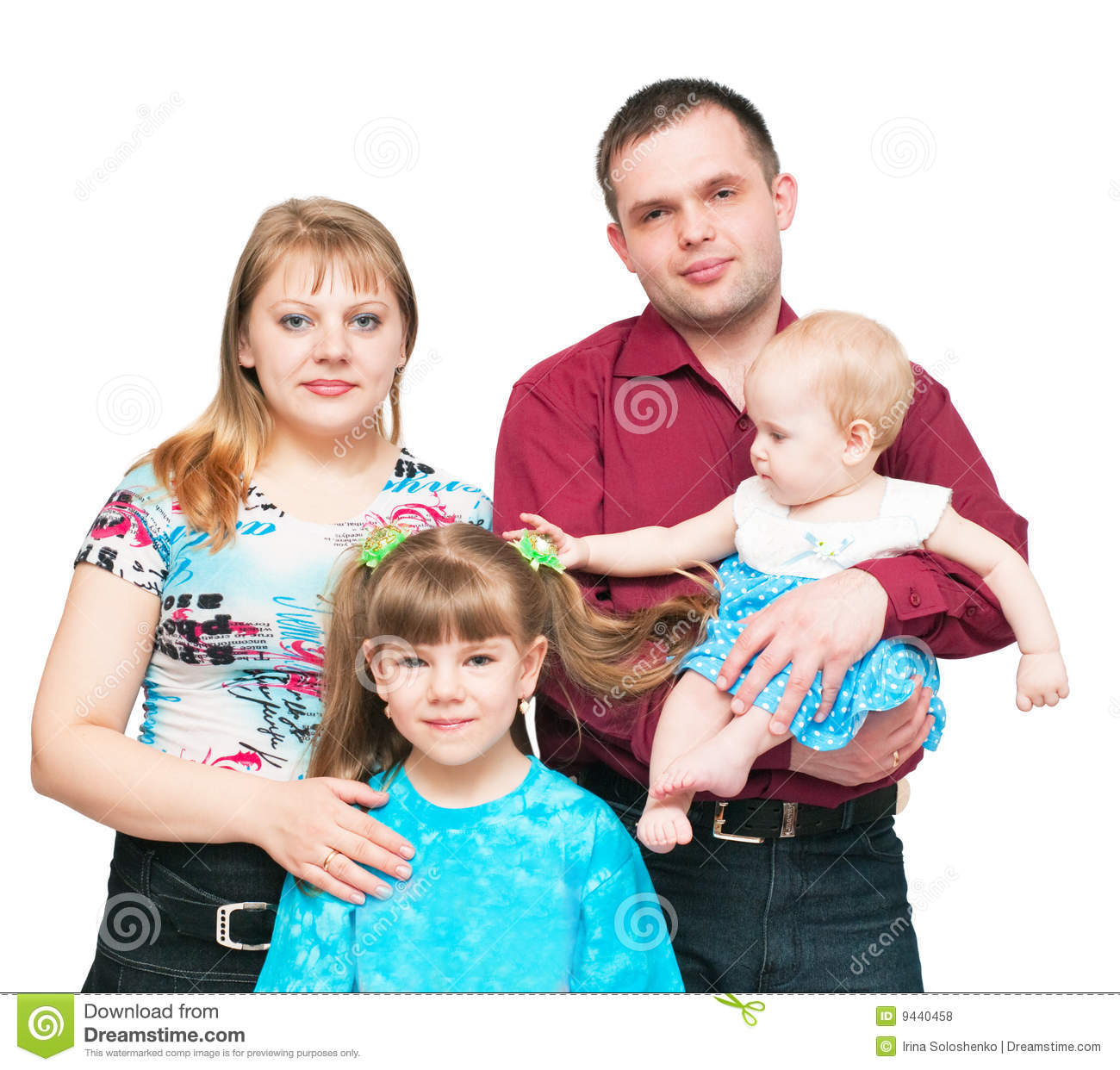 Young Family With Two Daughters Royalty Free Stock Photos   Image