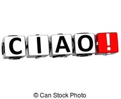 3d Ciao Block Text On White Background Clip Art