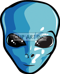 Alien Face Clipart Black And White A Blue Alien With Two Black