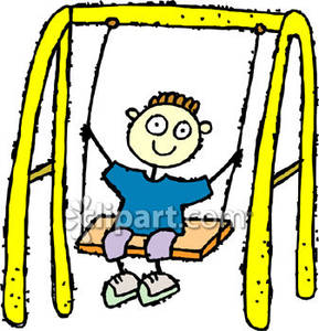 Boy On A Swingset   Royalty Free Clipart Picture