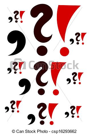 Clip Art Vector Of Writing Marks   Comma Question Mark And    