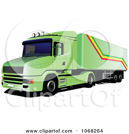 Clipart Logistics Big Rig Truck 1   Royalty Free Vector Illustration