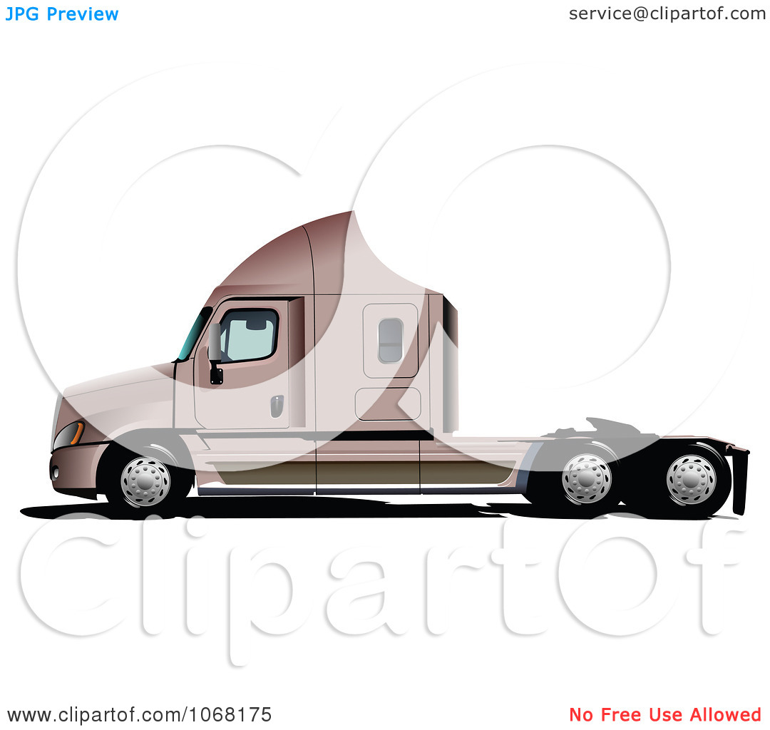 Clipart Logistics Big Rig Truck 2   Royalty Free Vector Illustration