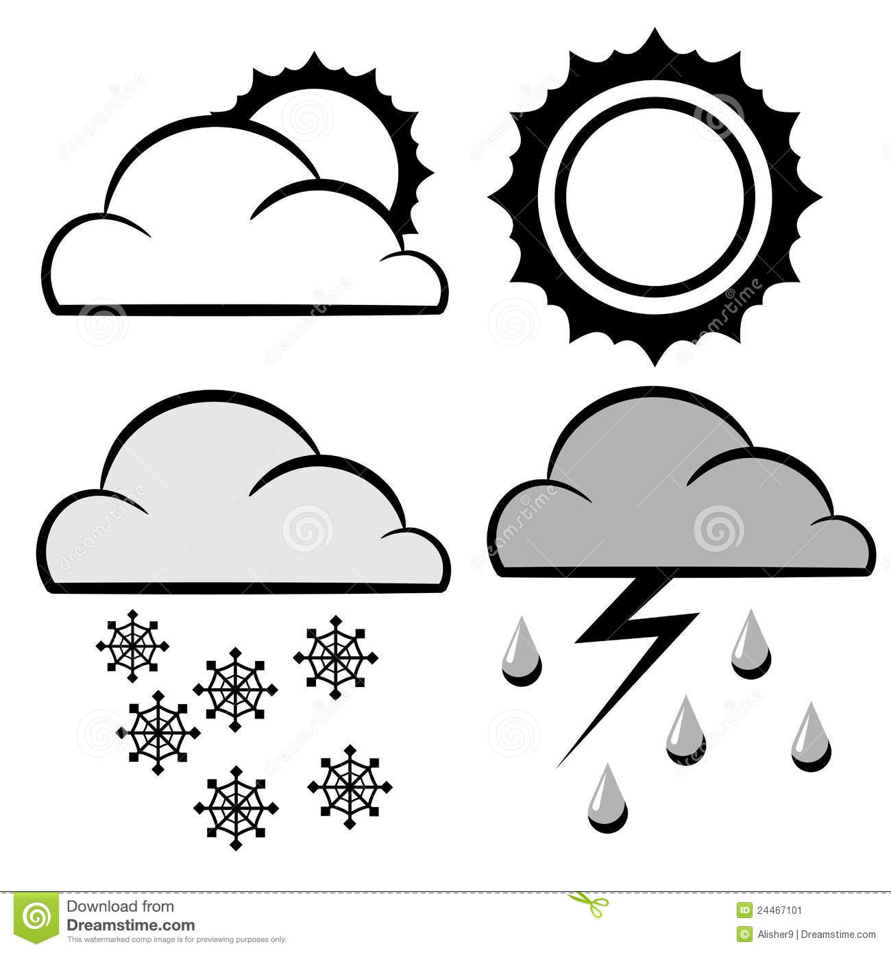 De Pictogrammen Van De Meteorologie Stock Afbeelding   Beeld  24467101