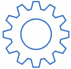 Gear Outline Embroidery Design
