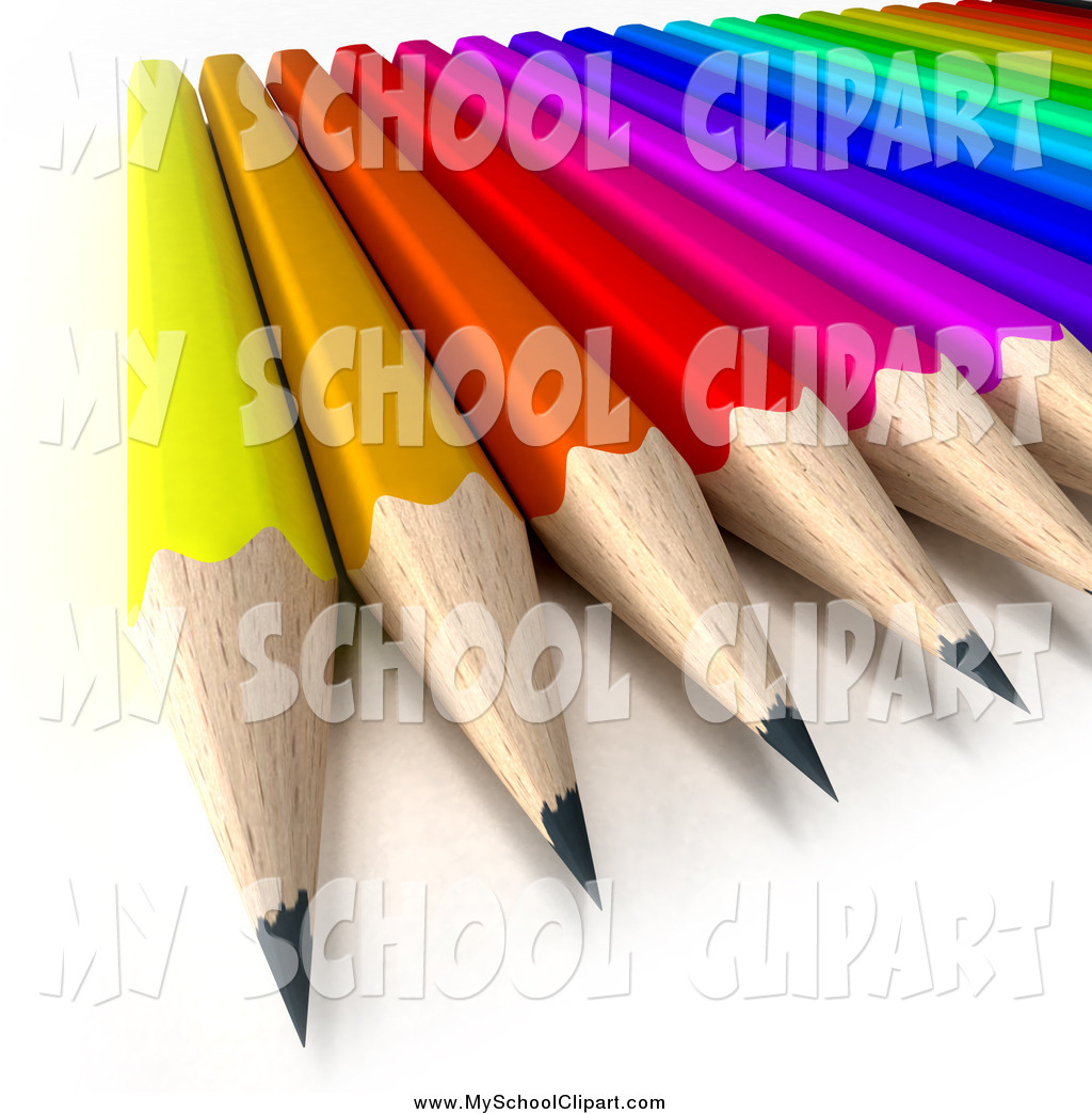 Larger Preview  Clip Art Of Colorful Sharpened Pencils By Frank Boston