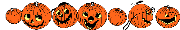 Line With Smiling Jack O Lanterns  Pumpkins    Animated