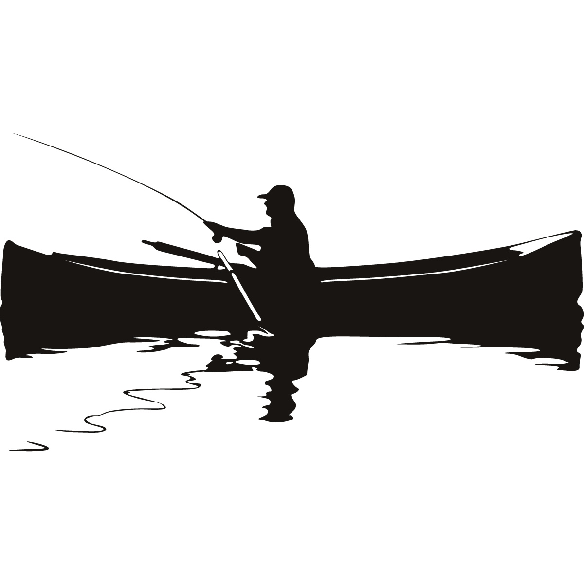 Man Boat Fishing Sports And Hobbies Wall Art Stickers Transfers   Ebay
