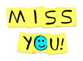 Miss You   Words On Yellow Sticky Notes   Royalty Free Clip Art