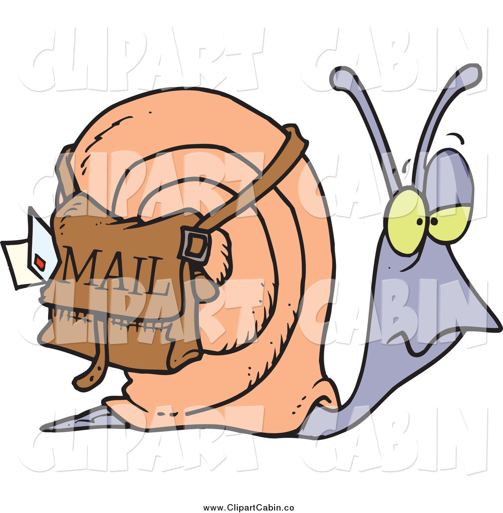     Preview  Clip Art Vector Of A Snail Mail Delivery Bug By Ron Leishman