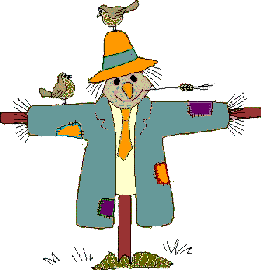 Row Of Corn And Scarecrow Clipart       Snarling Scary Scarecrow