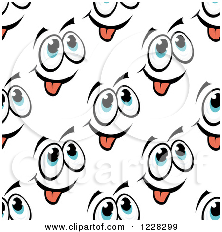 Seamless Background Pattern Of Goofy Faces By Seamartini Graphics