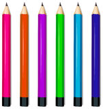 Six Colorful Pencils Stock Photography