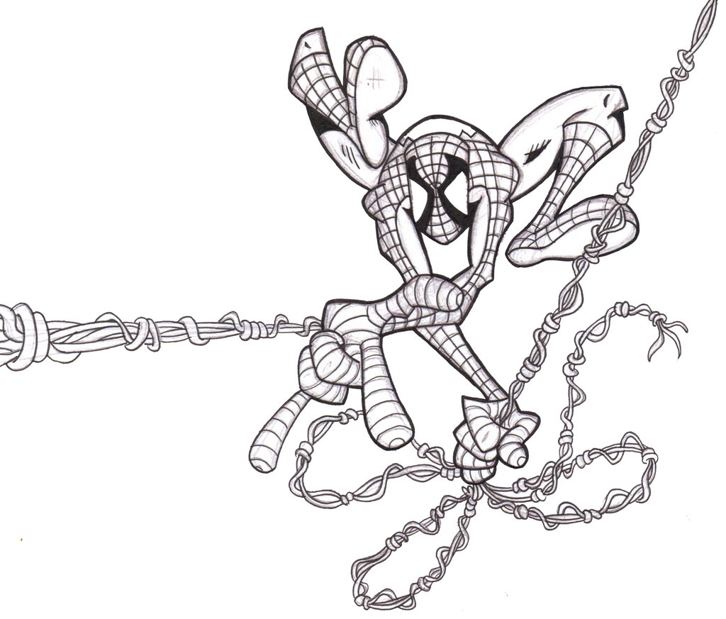 Spider Man In Black  And White  By Mordok78 On Deviantart