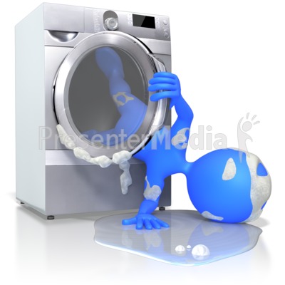 Stick Figure All Washed Up Presentation Clipart