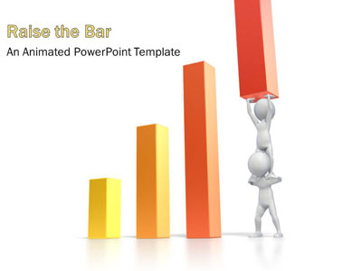 Teamwork Raise Bar Graph   A Powerpoint Template From Presentermedia