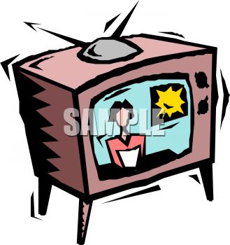 Weather Forecast On A Television Set   Royalty Free Clipart Picture