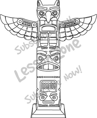 118403z01 Clipart Aztec Totem Bw01